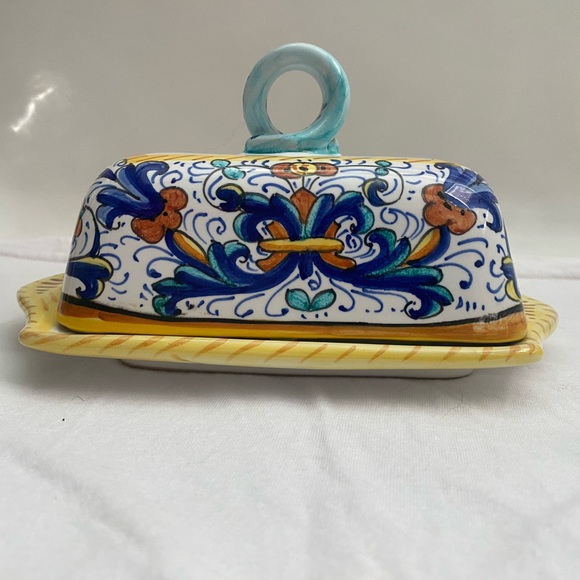 Cottura Dining Cottura Italian Hand Painted Ceramic Butter Dish